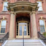 Providence Academy restored portico and front steps.