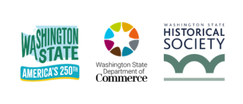 WA State America's 250th, WA State Dept. of Commerce, and WA State Historical Society Logos