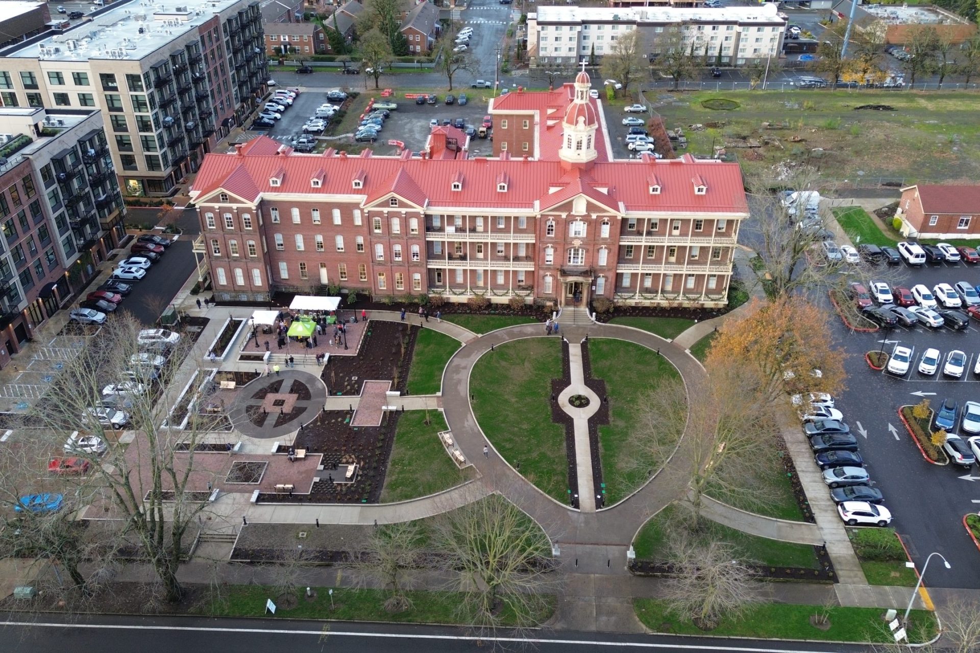 Sacred Heart Garden aerial view