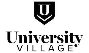 University Village logo and name in black